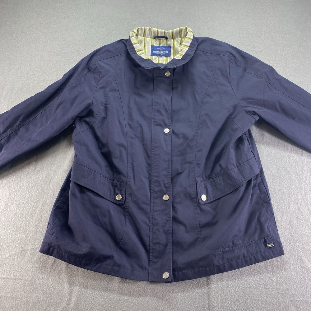 Mackintosh New‎ England Coat Womens XL Blue Full Zip Button Snap Jacket